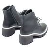 Ботинки темно-серые из натуральной кожи на каблуке 6 см на байке 5213-4, 38, 24.5 см