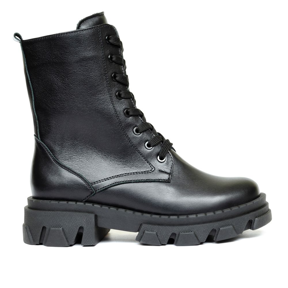 Ботинки черные кожаные на меху 6406-1, 41, 26 см