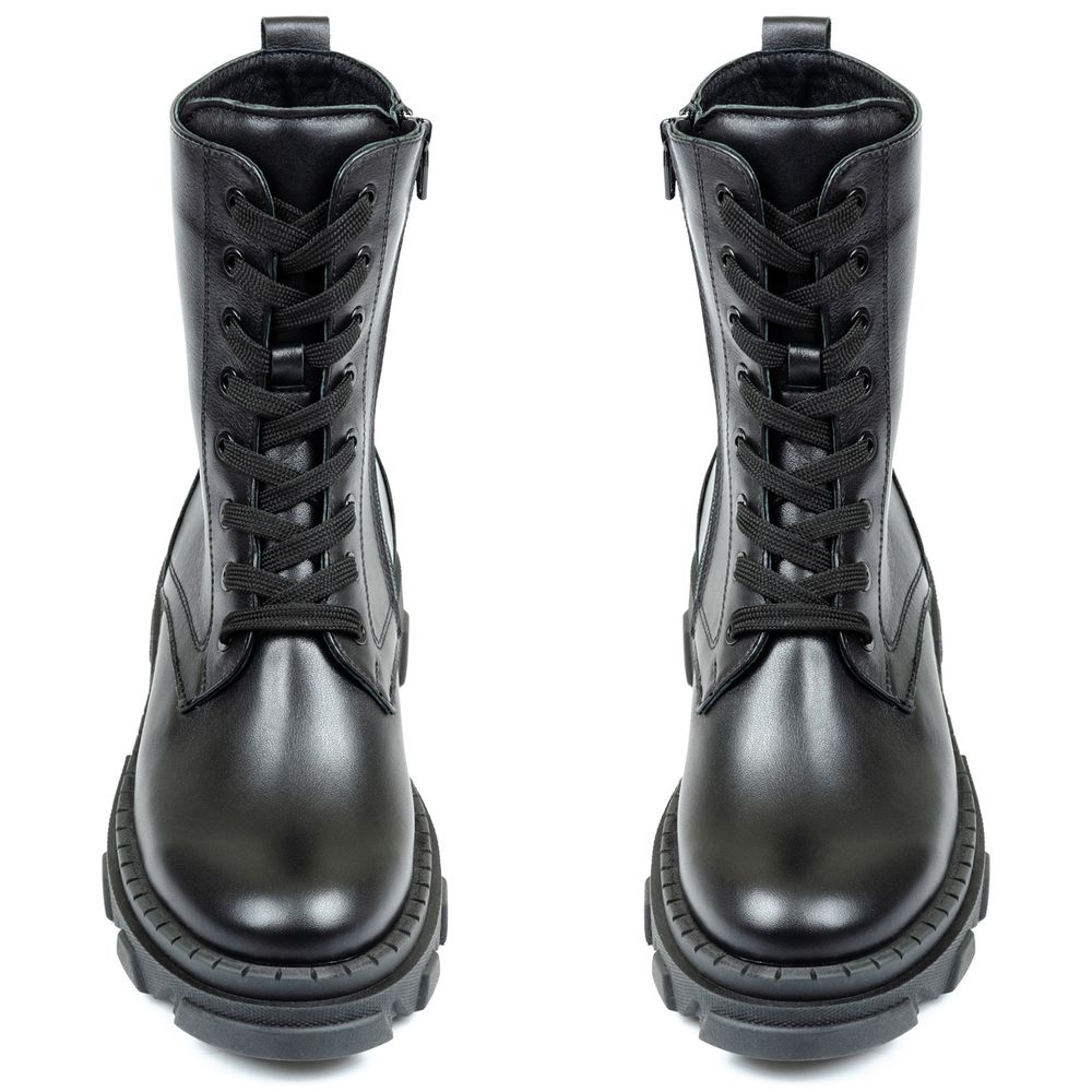 Ботинки черные кожаные на меху 6406-1, 41, 26 см