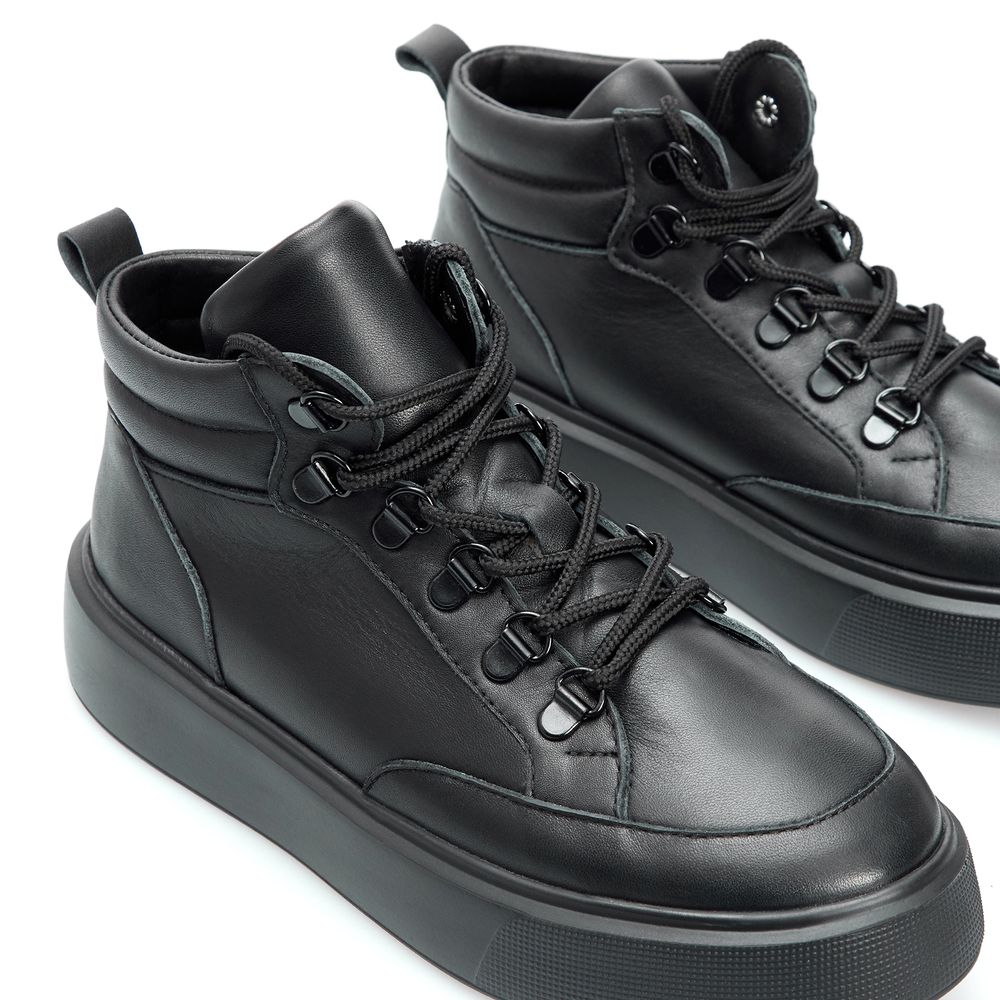 Ботинки черные нубуковые на меху 6418-1-N, 41, 26.5 см