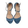 Босоножки синие из натуральной замши на устойчивом каблуке 12.5 см