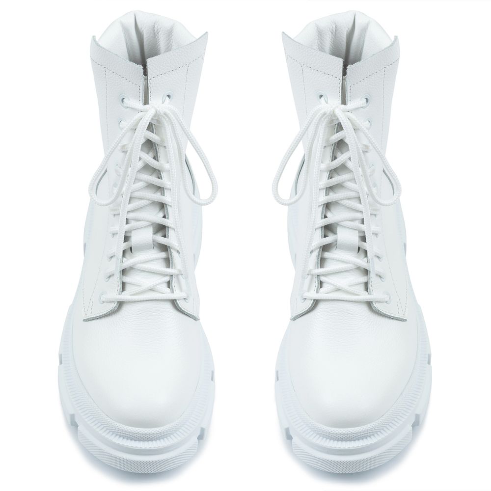 Ботинки белые кожаные на кожаной подкладке 4162-8, 36, 23 см