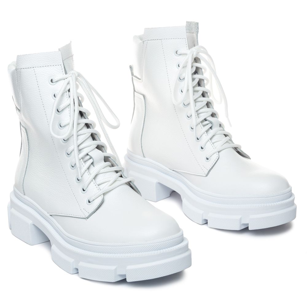 Ботинки белые кожаные на кожаной подкладке 4162-8, 40, 25.5 см