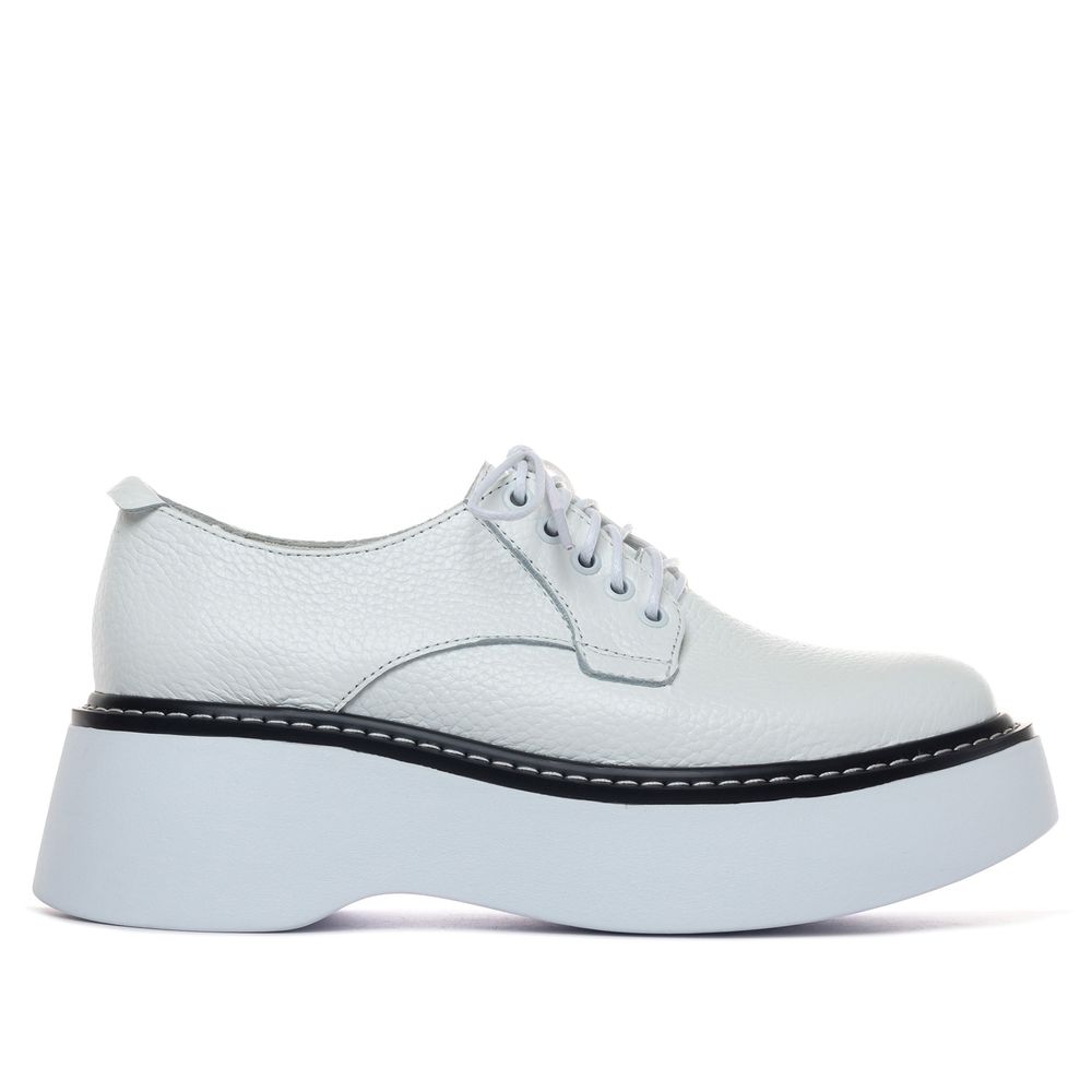 Туфли белые кожаные с мягкой стелькой 3686-8