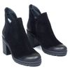 Ботинки черные из натуральной замши на каблуке 6 см на байке 5221-1-Z, 39, 25.5 см