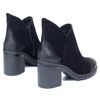 Ботинки черные из натуральной замши на каблуке 6 см на байке 5221-1-Z, 39, 25.5 см