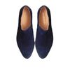 Туфли синие из натуральной замши остроносые с мягкой стелькой