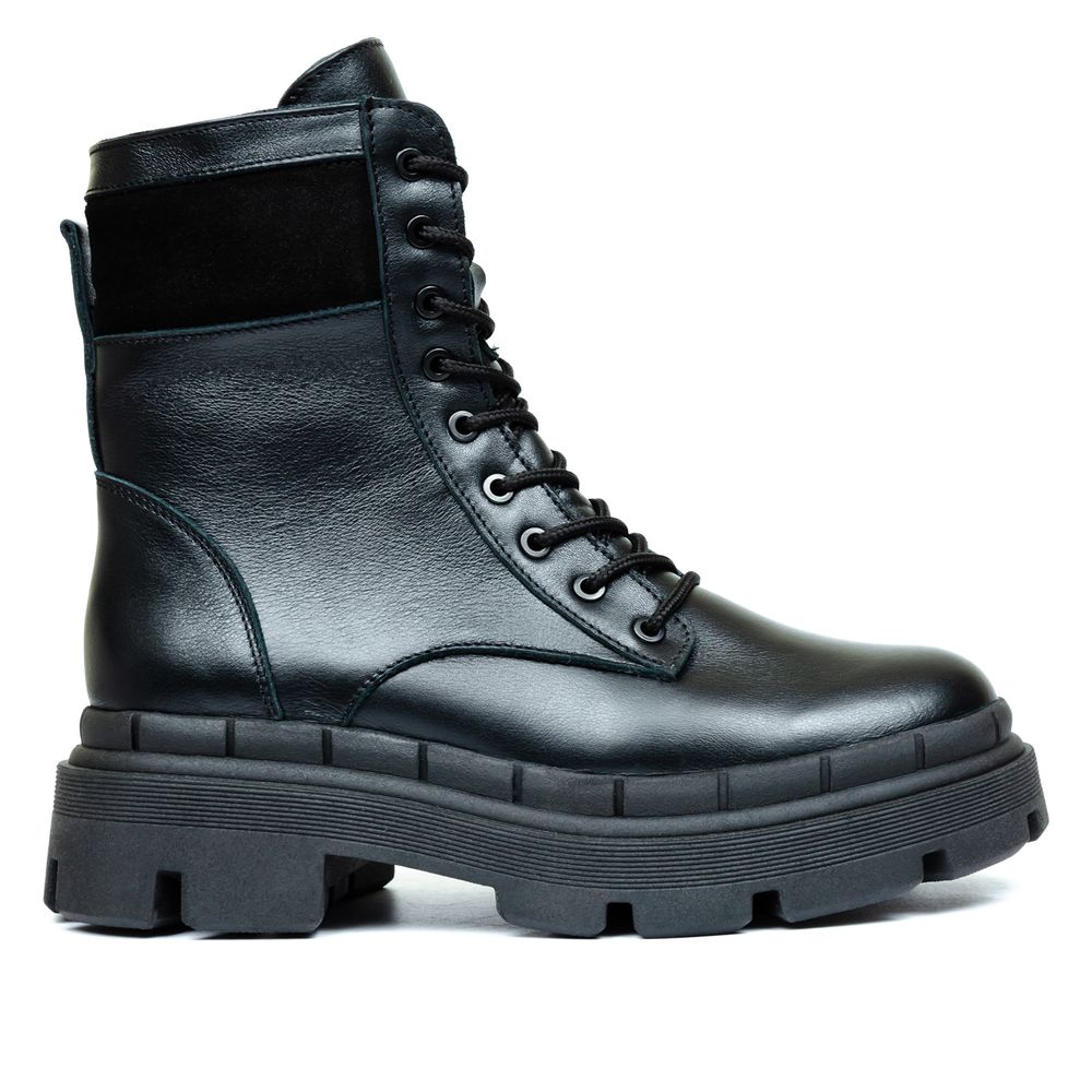 Ботинки черные кожаные на меху 6440-1, 36, 23.5 см