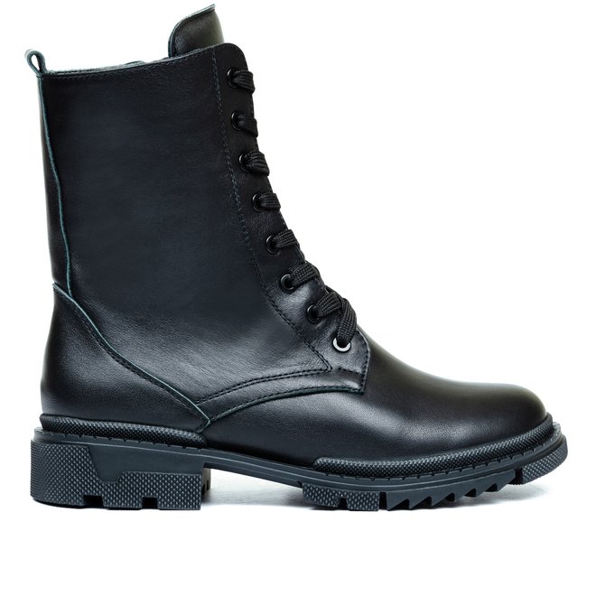 Ботинки черные кожаные на меху 6441-1, 40, 25.5 см