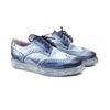 Туфли синие из натуральной кожи с мягкой стелькой на платформе и шнурках