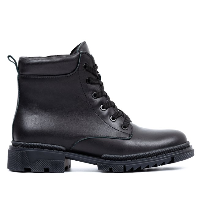 Ботинки черные кожаные на меху 6444-1, 40, 25.5 см