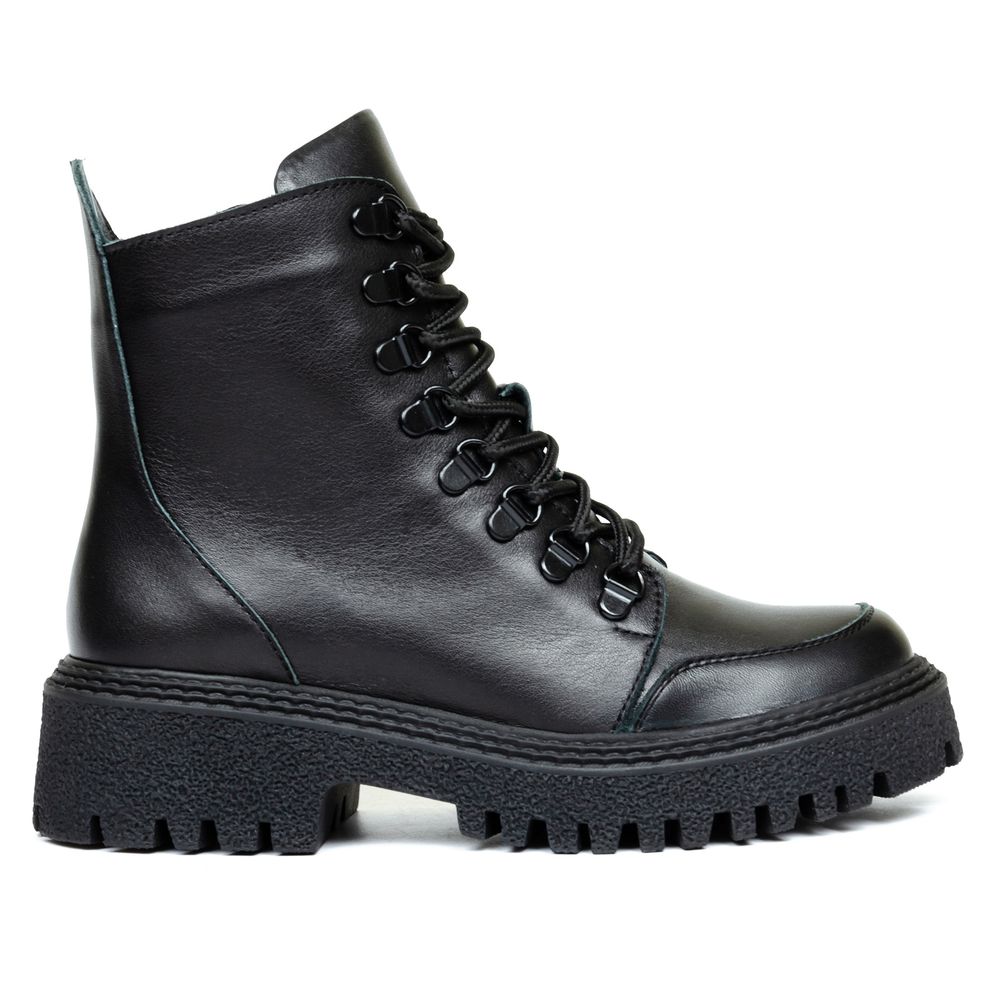 Ботинки черные кожаные на байке 5254-1, 41, 26 см