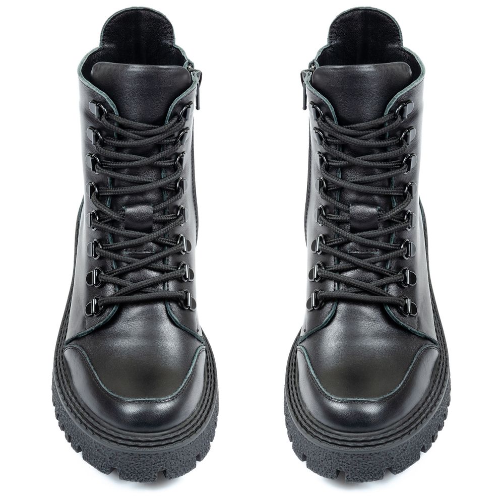 Ботинки черные кожаные на байке 5254-1, 41, 26 см