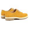 Туфли желтые низкий ход на шнурках из натуральной замши с мягкой стелькой на грубой подошве