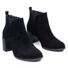 Ботинки черные из натуральной замши на каблуке 6 см на меху 6392-1-Z, Черный, 39, 26 см