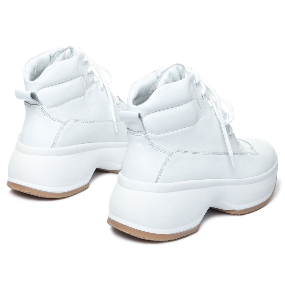 Ботинки белые из натуральной кожи на байке 5227-8, 36, 23.5 см