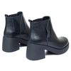 Ботинки черные из натуральной кожи на каблуке 6 см на меху 6386-1, 36, 23 см