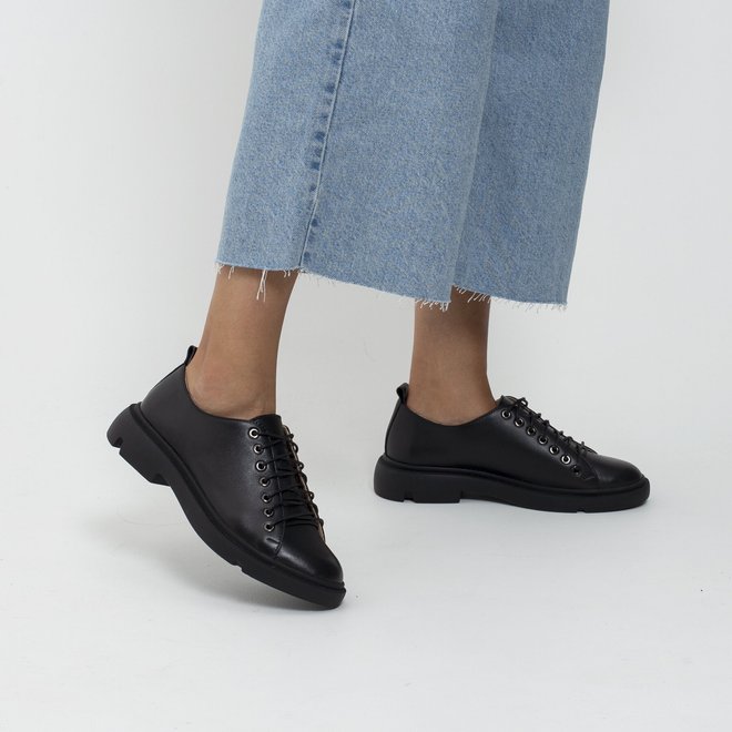 Туфли черные из натуральной кожи с мягкой стелькой