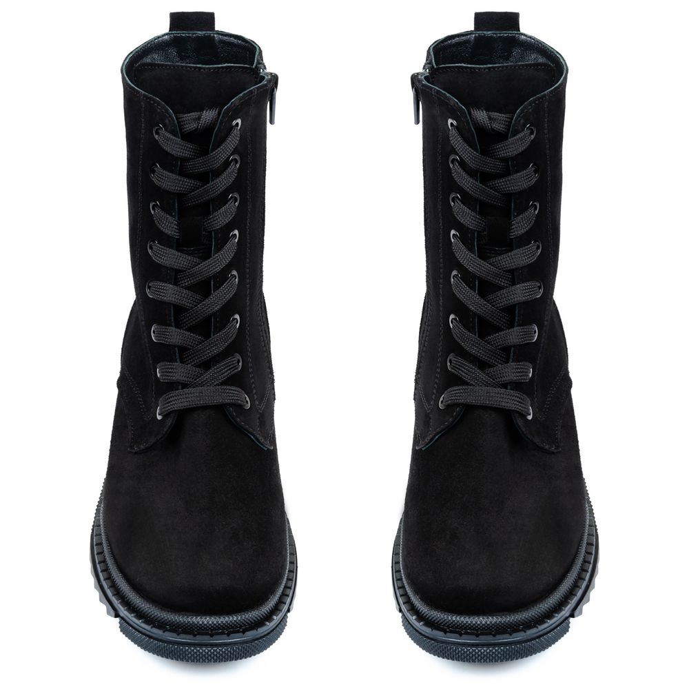 Ботинки черные замшевые на меху 6441-1-Z, 37, 23.5 см