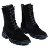 Ботинки черные замшевые на меху 6441-1-Z, 37, 23.5 см