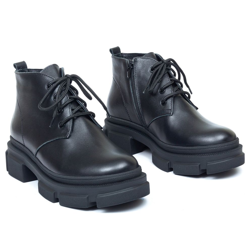 Ботинки черные из натуральной кожи на меху 6374-1, Черный, 36, 23 см