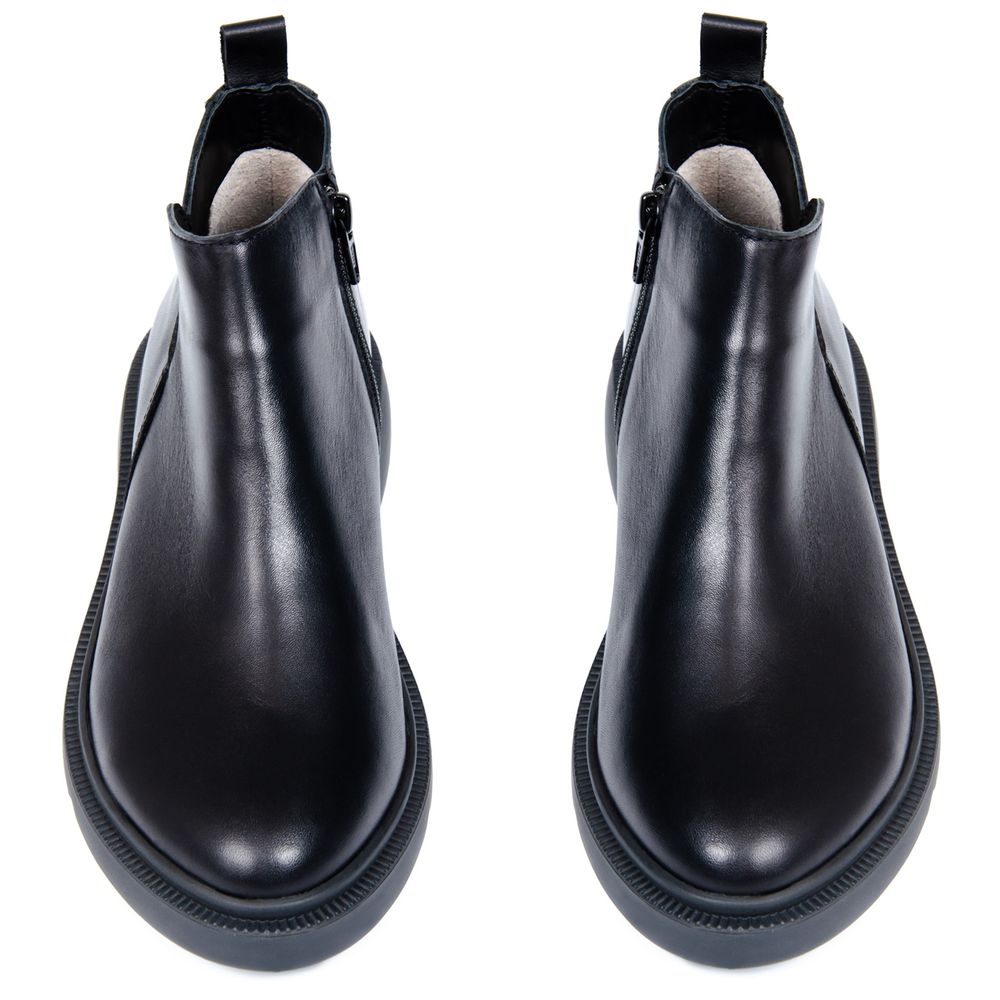 Ботинки черные кожаные на байке 5190-1, 36, 23.5 см