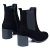 Ботинки черные из натуральной замши на каблуке 6 см на байке 5215-1-Z, 40, 26 см