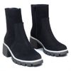 Ботинки черные из натурального нубука на каблуке 6 см на меху 6384-1-N, 36, 23.5 см