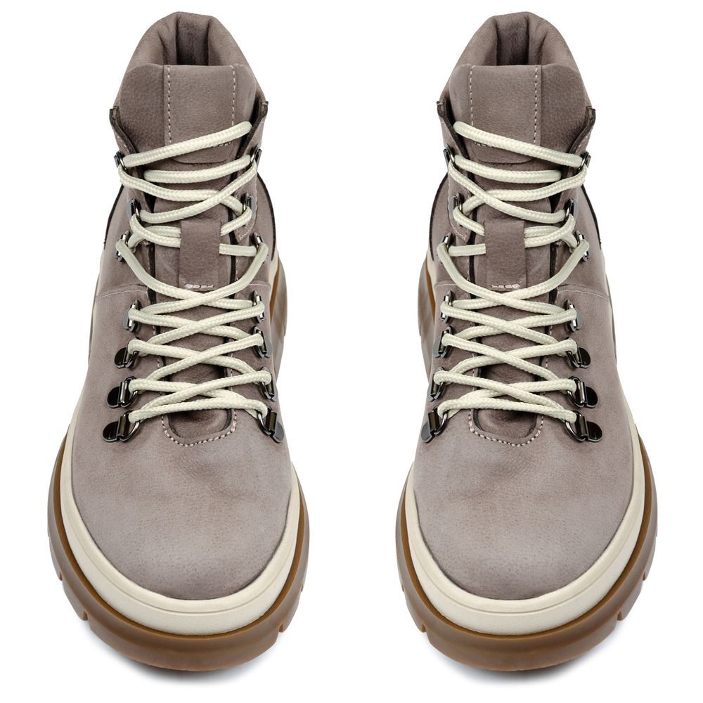 Ботинки серо-коричневые нубуковые на байке 5198-2-N, 36, 23 см