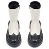 Ботинки черные и светло-бежевые кожаные на байке 5239-1-9, 41, 26 см