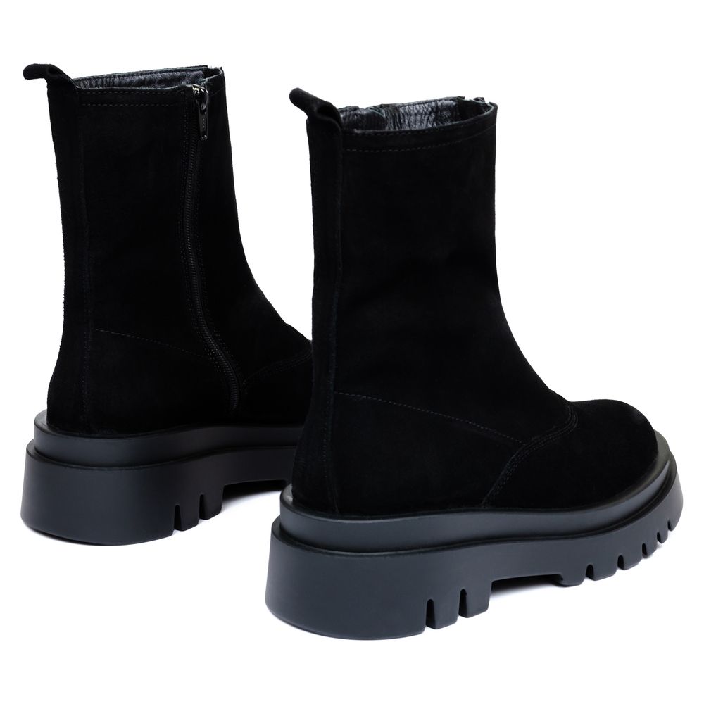 Ботинки черные замшевые на меху 6407-1-Z, 36, 23 см